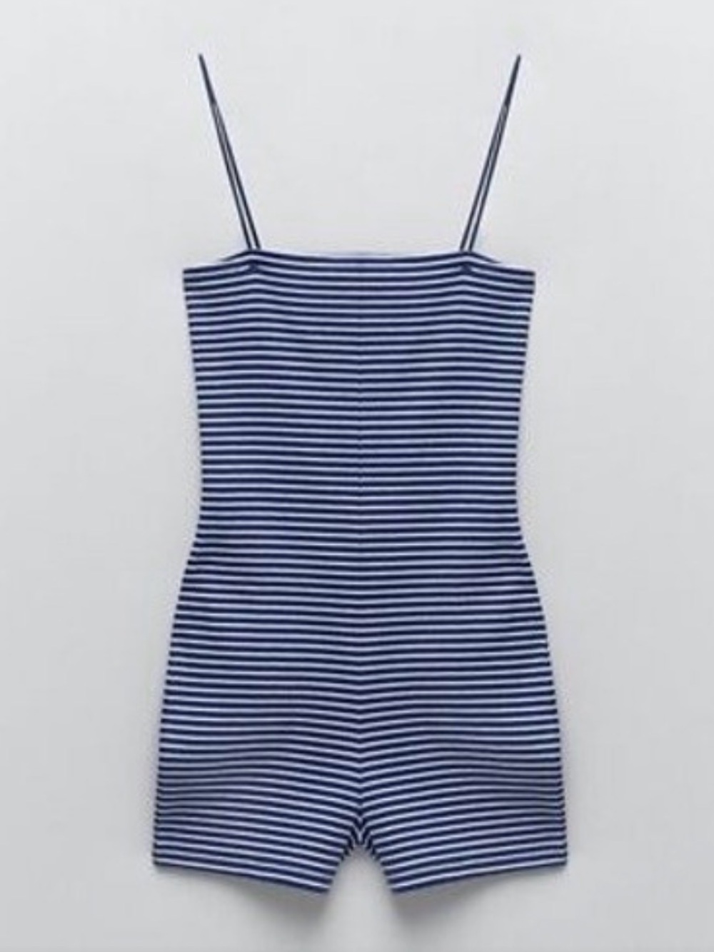 Zara Navy and White Striped One-Piece Romper